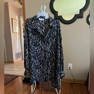 Animal print 100% silk vintage blouse